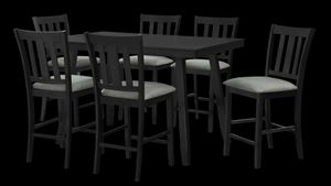 Obsidian 7 Piece Cherry Dining Table Set