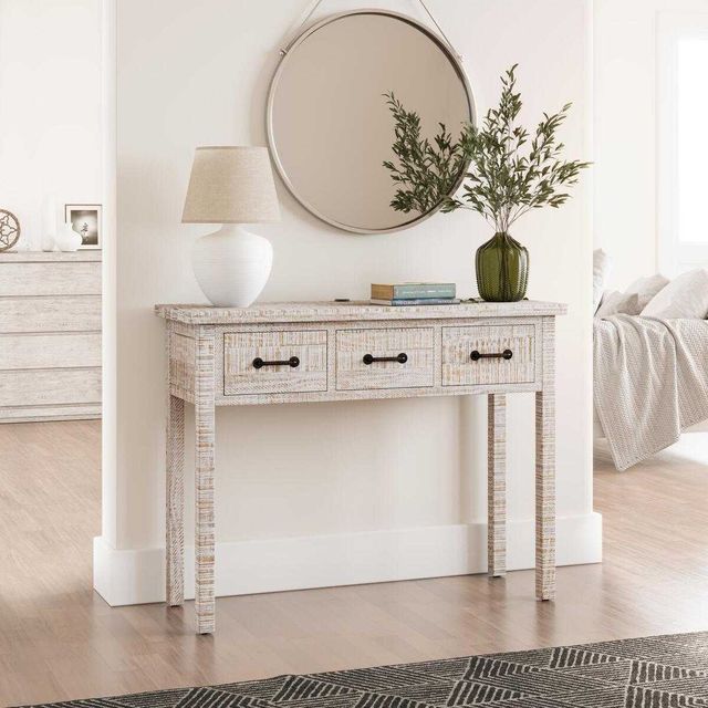 Jofran Inc. North Coast White Wash 3-Drawer Accent Console-1