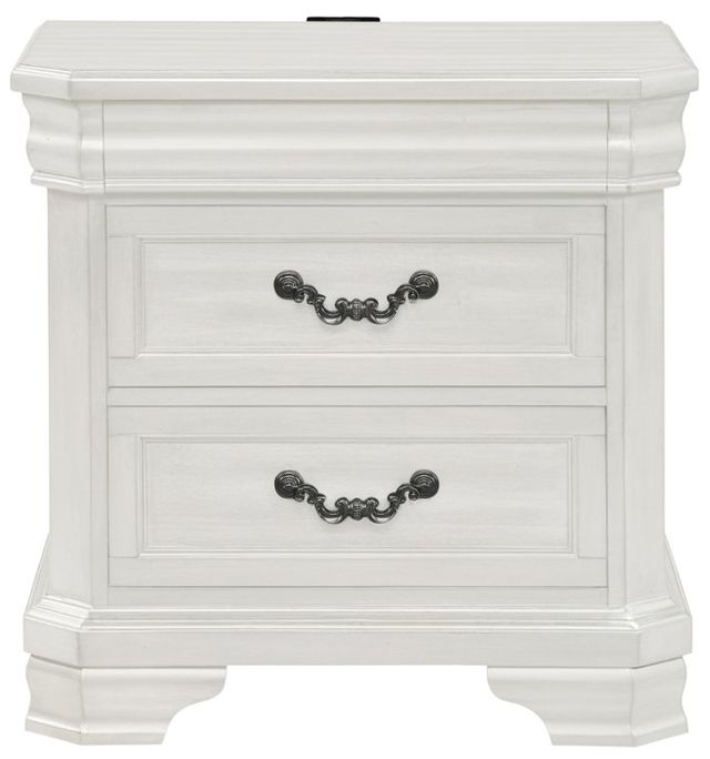 New Classic® Home Furnishings Lyndhurst 4-Piece Vintage White California King Panel Bedroom Set-4