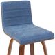 Armen Living Vienna Vintage Blue/Walnut Swivel Barstool-5