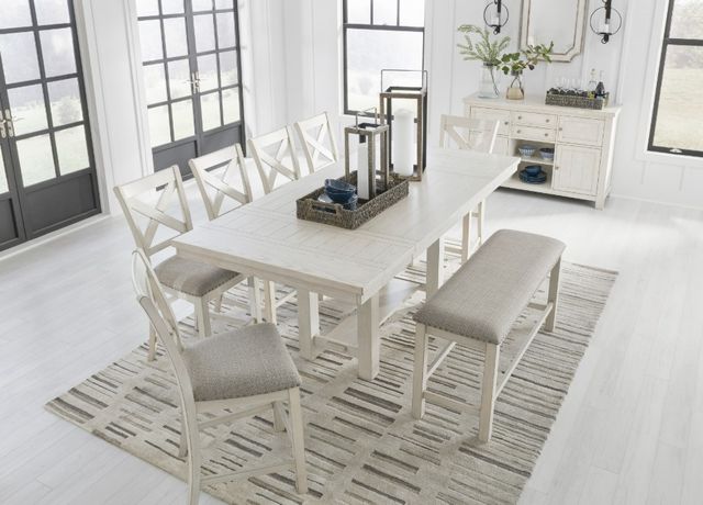 Signature Design by Ashley® Robbinsdale Antique White/Light Gray Dining Bench-3