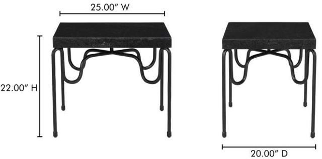 Moe's Home Collection Getty Black Granite Side Table-3