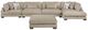 Homelegance® Tinley 5-Piece Brown Modular Sectional with Chaise and Ottoman-2