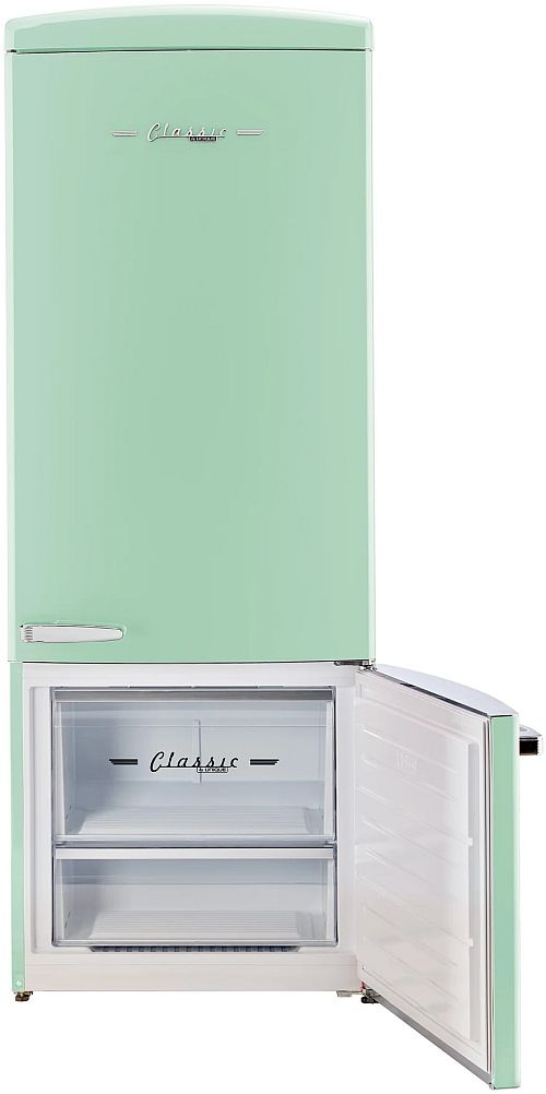 Unique Appliances Classic Retro 28" 17 Cu. Ft. Summer Mint Green Counter Depth Bottom Freezer Refrigerator-4