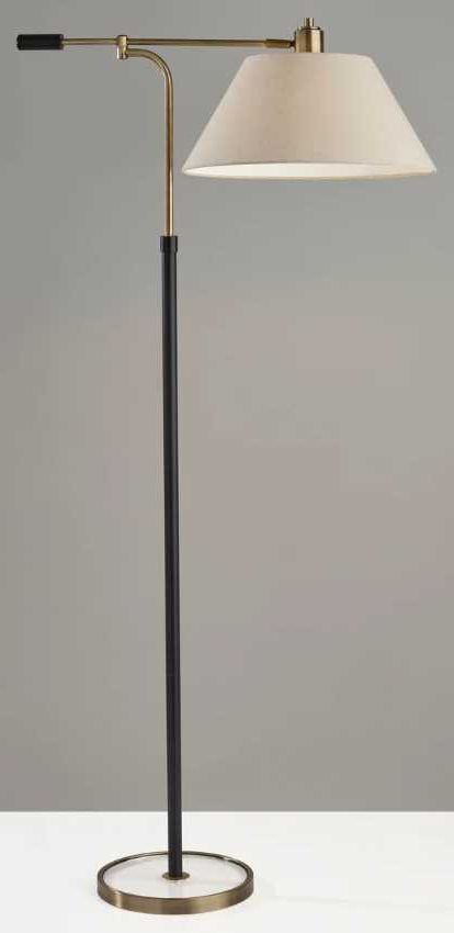 Adesso® Bryson Antique Brass Swing-Arm Floor Lamp-4