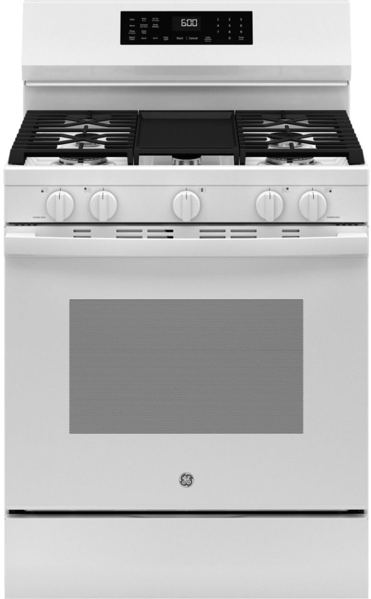 GE® 30'' White Freestanding Gas Range
