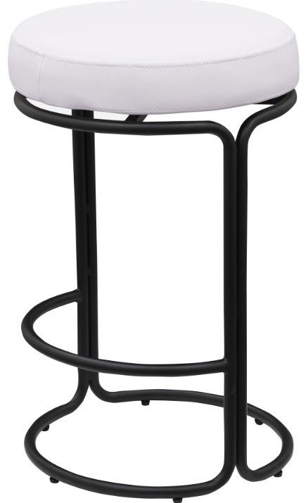 Meridian Furniture Madison Cream/Matte Black Leather Counter Stool-3