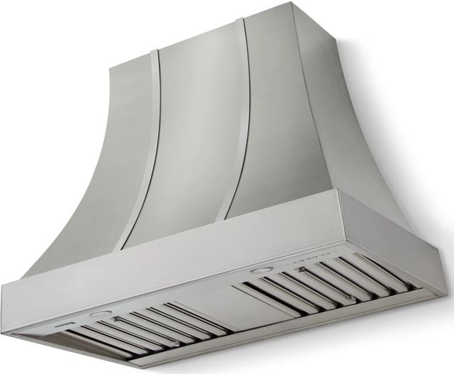 La Cornue CornuFé Cascade 36" Stainless Steel Wall Mounted Range Hood with Satin Chrome Trim-0