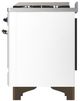 Ilve® Majestic III 40" White Pro Style Dual Fuel Liquid Propane Range with Triple Glass Door and Burnished Trim-4