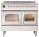 Ilve® Nostalgie II Noblesse 40'' Antique White Pro Style Induction Range with Chrome Trim-1