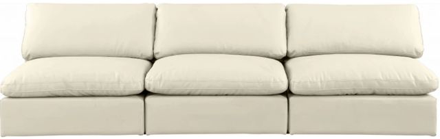 Meridian Furniture Comfy 3-Piece Cream Leather Modular Sofa-1