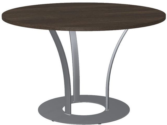 Amisco Customizable Dalia XL Birch Veneer Round Table with Metal Turnip Base-0