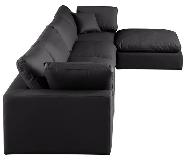Meridian Furniture Comfy 5-Piece Black Vegan Leather Sectional -2