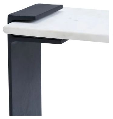 Renwil® Dorville Natural White Side Table with Black Base-1