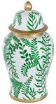 A & B Home Green/White Ginger Jar-0