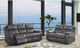 Furniture of America® Lila Gray Manual Reclining Sofa-1