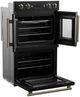 FORNO® Asti Series Alta Qualita 30" Black and Antique Brass Double Electric Wall Oven-4