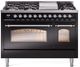 Ilve® Nostalgie II Series 48" Glossy Black Pro Style Dual Fuel Range-0