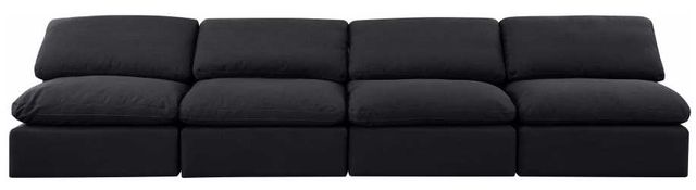 Meridian Furniture Indulge 4-Piece Black Armless Sofa-1