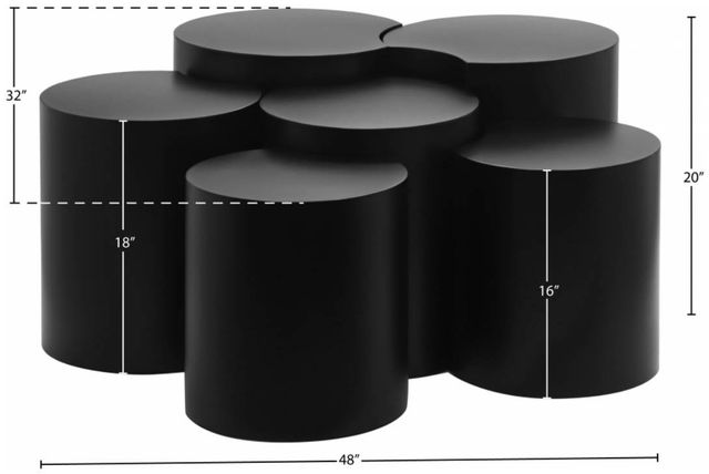 Meridian Furniture Dimple 6-Piece Matte Black Modular Nesting Coffee Table Set-1