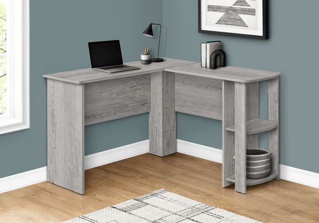 Monarch Specialties Inc. Gray L-Shaped Desk-3