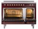 Ilve® Nostalgie II Noblesse 48'' Burgundy Pro Style Induction Range with Copper Trim-1