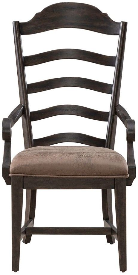 Liberty Furniture Paradise Valley Saddle Brown/Tabacco Upholstered Ladder Back Arm Chair-2