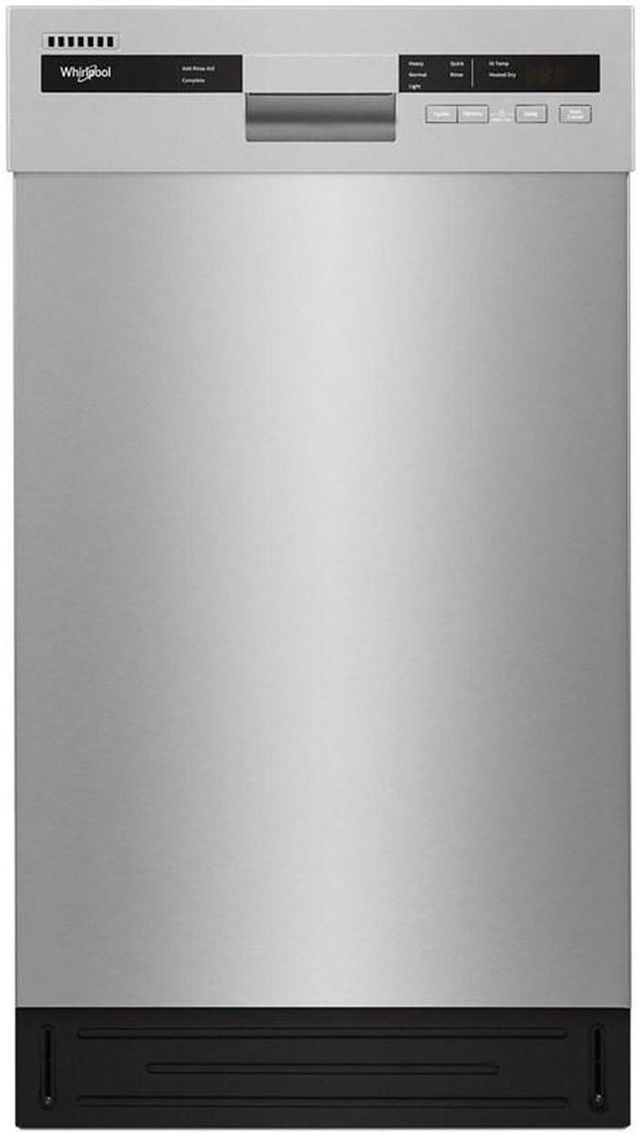Whirlpool® 18" Stainless Steel Front Control Built In Dishwasher-0