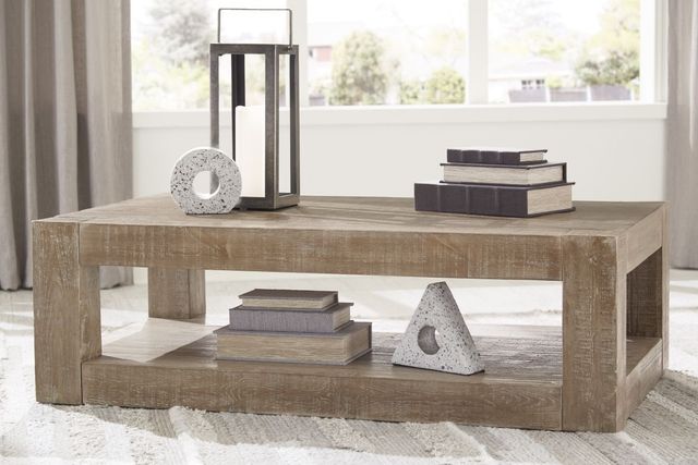 Signature Design by Ashley® Waltleigh Distressed Brown Coffee Table-4