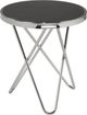 Brassex Inc. Frosted Glass Top Accent Table with Silver Hairpin Legs-0
