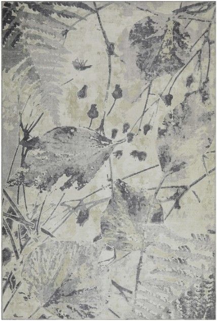 KAS Rugs London Beige/Grey Foliage 5'x8' Area Rug-0