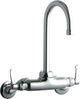 Elkay Chrome Foodservice 3-8" Adjustable Centers Wall Mount Faucet with 5" Gooseneck Spout-0