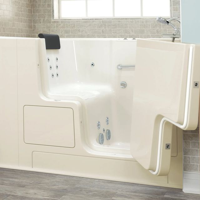 American Standard Gelcoat Premium Series Linen 32" x 52" Walk-In Tub with Whirlpool System - Right-Hand Drain with Faucet-3