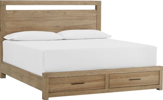 aspenhome® Modern Loft Modern Khaki Queen Panel Storage Bed-0