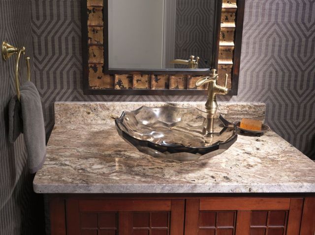 Delta Cassidy® Champagne Bronze Single Handle Channel Vessel Bathroom Faucet-1