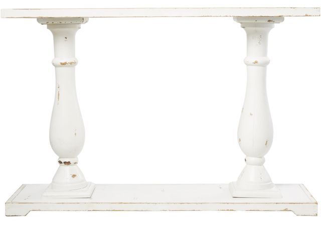Deco Marche Distressed White Console Table-1