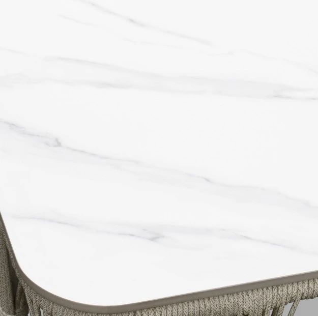 Intercon Alexa White Aluminum/Stone Outdoor Coffee Table-3