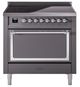 Ilve® Nostalgie II Noblesse 36'' Graphite Matte Pro Style Induction Range with Chrome Trim-0