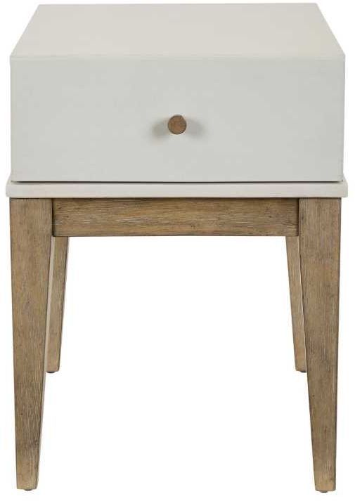 Liberty Furniture Berkley Square Linen End Table with Khaki Base-2