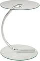 Brassex Inc. Glass Top Accent Table with Silver Base-0