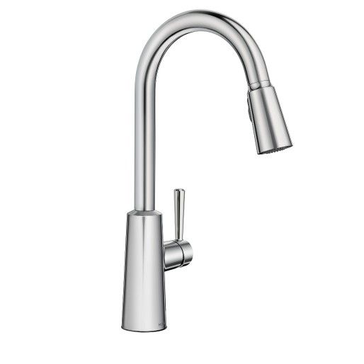 Moen® Riley Chrome High Arc Pulldown Kitchen Faucet-1