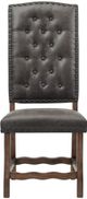 Elements International Gramercy Gray/Walnut Upholstered Curved Leg Side Chair-1