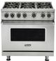Viking® 5 Series 36" Stainless Steel Pro Style Natural Gas Range-0
