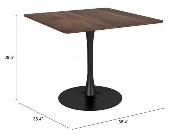 Zuo® Modern Molly Brown Dining Table with Black Base-2