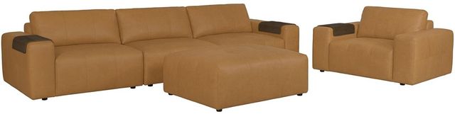 Legends Home Concord Zaftig Parchment Leather Ottoman-1