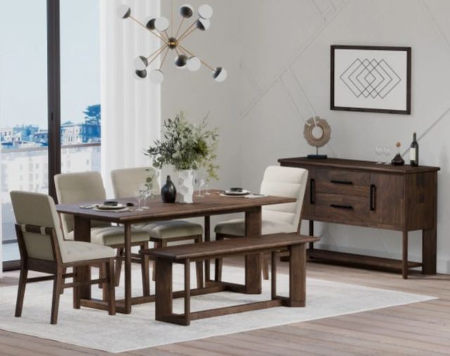 Emerald Home Ronan Brown Trestle Dining Table-1