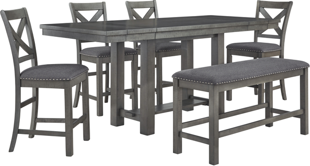Signature Design by Ashley® Myshanna 7-Piece Gray Counter Height Dining Room Set-1