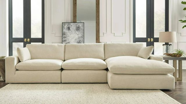 Benchcraft® Elyza 3-Piece Linen Right-Arm Facing Sectional and Chaise-2