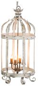 A & B Home Imre Weathered White Caged Chandelier-1