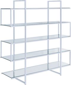 Coaster® Elmer Chrome/Clear 5-Shelf Bookcase